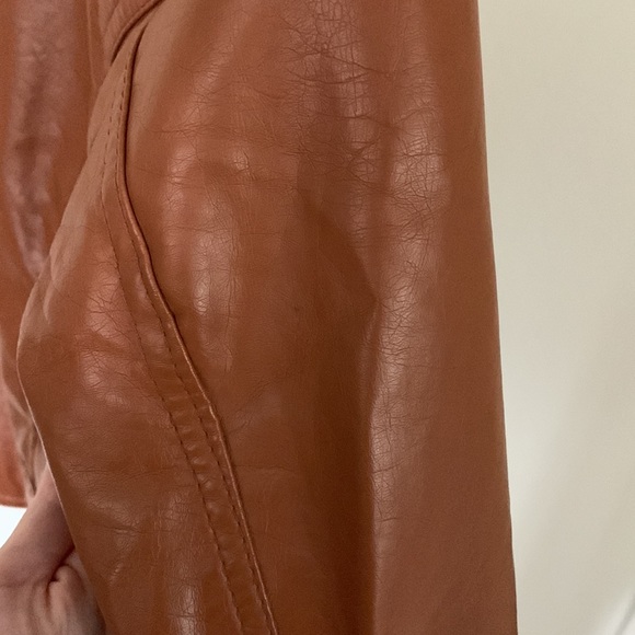 Cognac Brown Leather Jacket with Braided Epaulettes - Picture 7 of 7